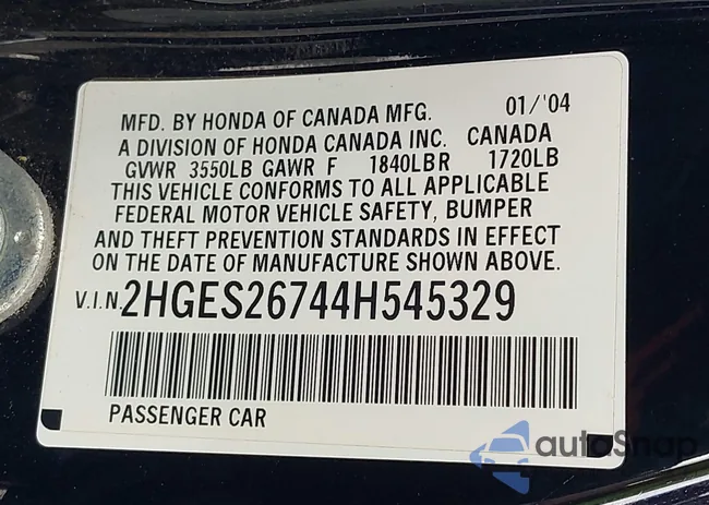 2HGES26744H545329: 40431526