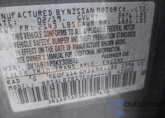 3N1AB7AP5KY309672: 40432967