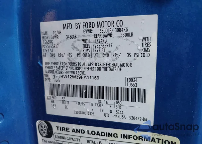 1FTRW12W39FA11159: 40433151