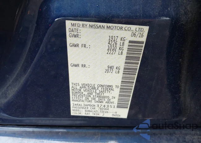 1N4AL3AP6GN374351: 40432591