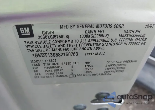 1GKDT13S582160763: 40434283