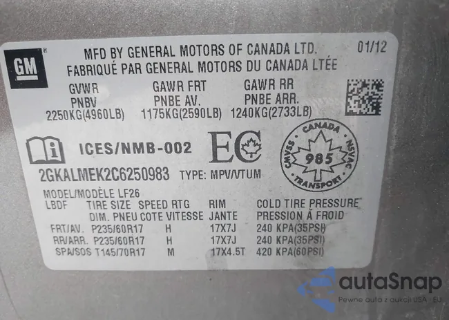 2GKALMEK2C6250983: 40436093