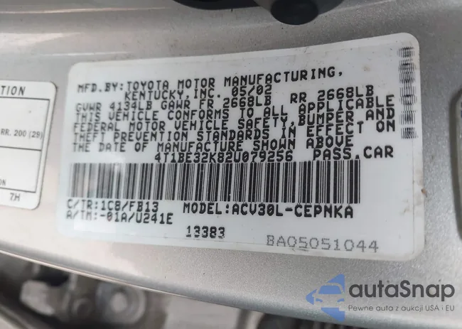 4T1BE32K82U079256: 40437445