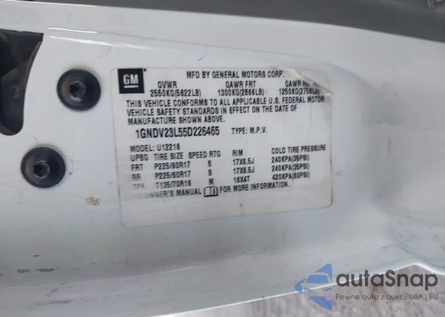 1GNDV23L55D226465: 40439070