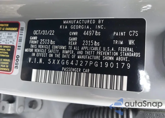 5XXG64J27PG190179: 40440163