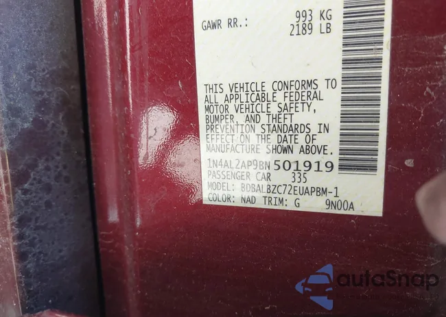 1N4AL2AP9BN501919: 40443563