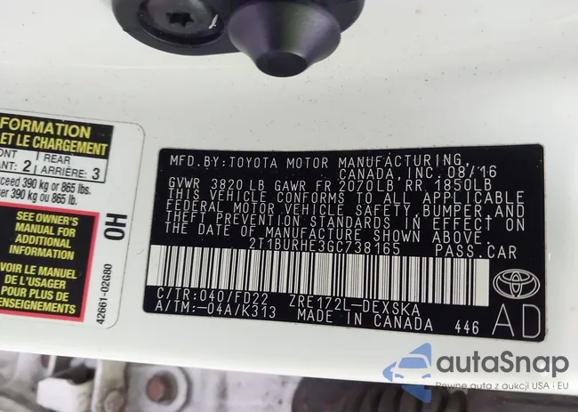 2T1BURHE3GC738165: 40444496
