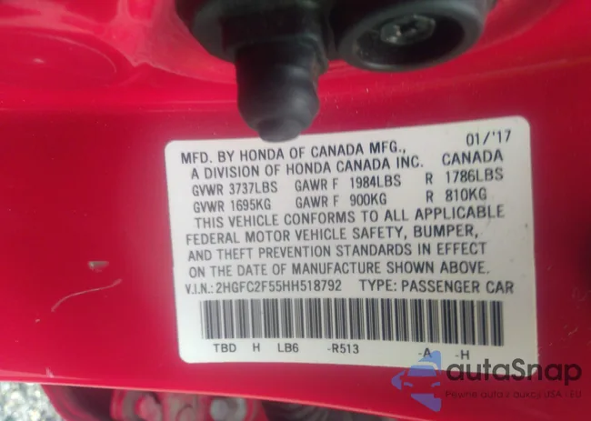 2HGFC2F55HH518792: 40445538