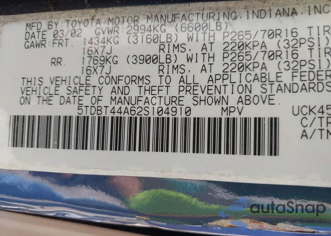 5TDBT44A62S104910: 40447007