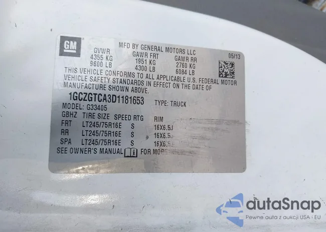 1GCZGTCA3D1181653: 40447276