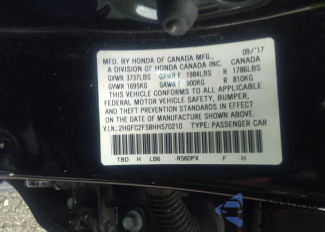 2HGFC2F58HH570210: 40446375