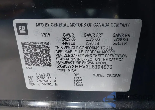 2GNAXHEV3L6194870: 40446623