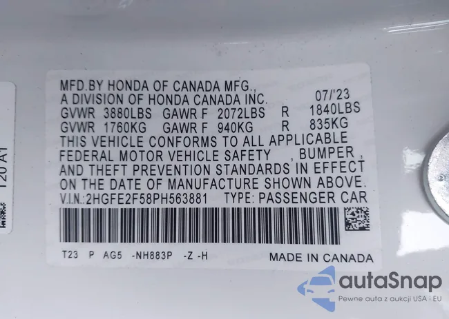 2HGFE2F58PH563881: 40449520