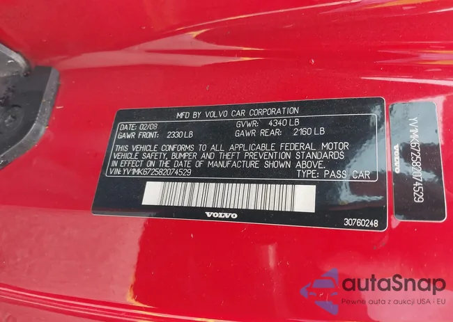 YV1MK672582074529: 40449657