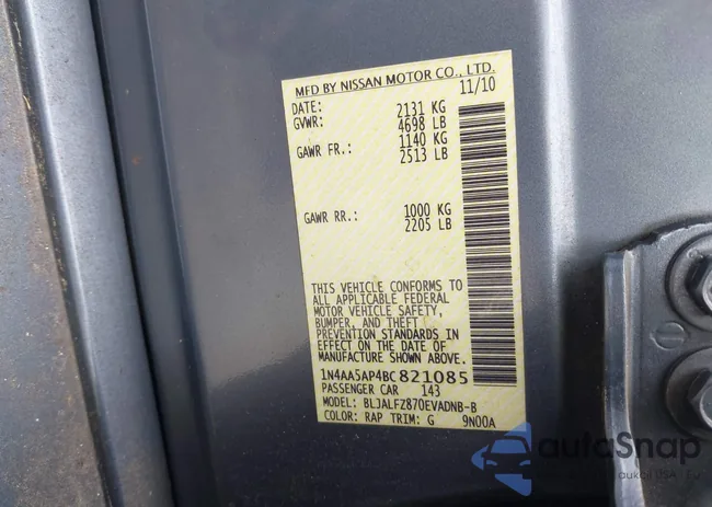 1N4AA5AP4BC821085: 40453134