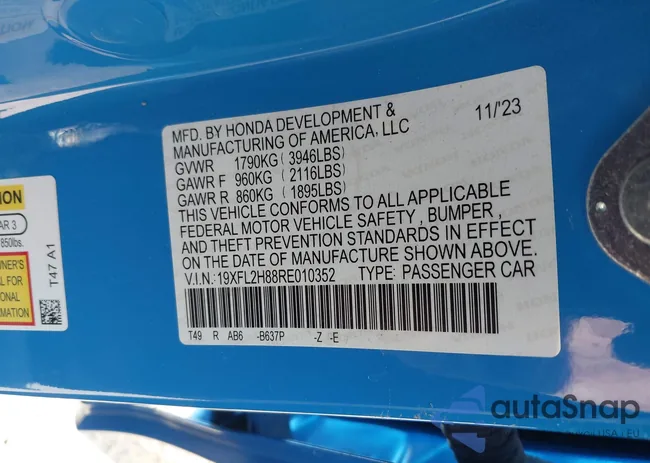 19XFL2H88RE010352: 40452531