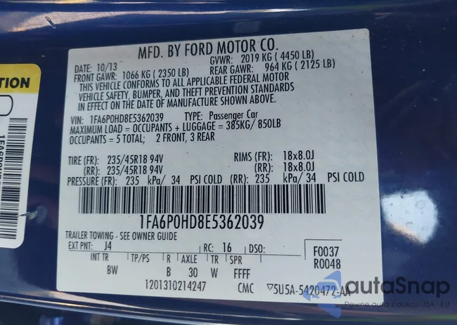 1FA6P0HD8E5362039: 40455300