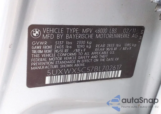 5UXWX5C57BL702617: 40454633