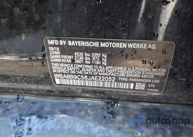 WBA8B9C56JAE22052: 40455789