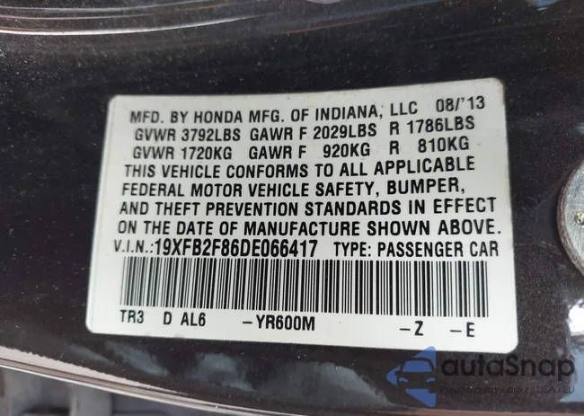 19XFB2F86DE066417: 40455442