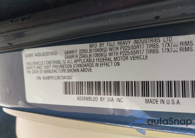 4S4BP61C067341507: 40457510