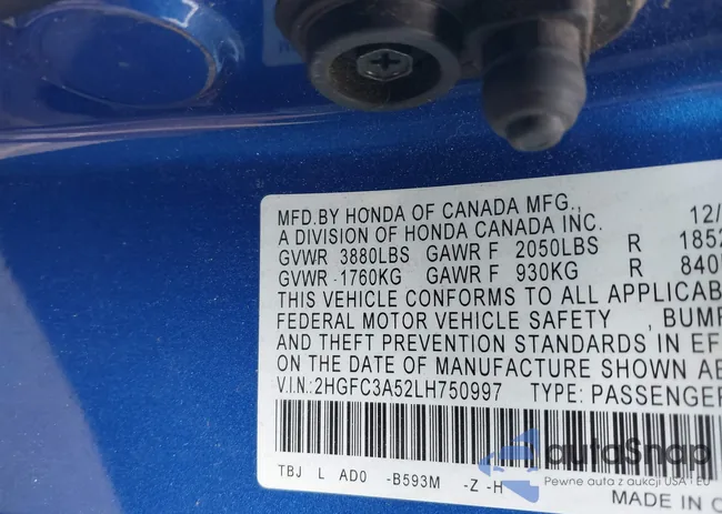 2HGFC3A52LH750997: 40459490