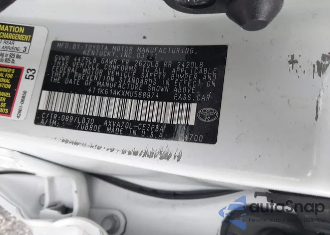 4T1K61AKXMU568974: 40460932