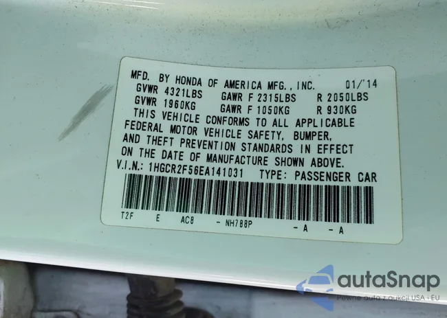 1HGCR2F56EA141031: 40461385