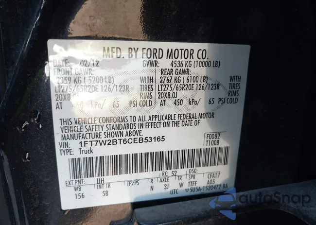 1FT7W2BT6CEB53165: 40461673