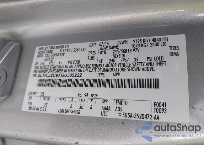 5LMCJ2C9XGUJ05222: 40462871