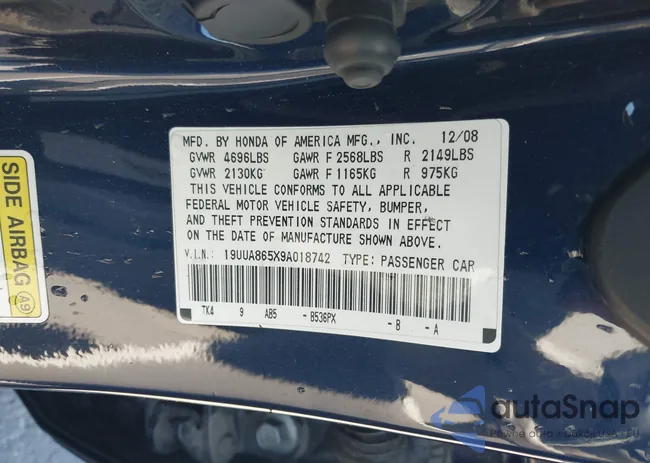 19UUA865X9A018742: 40464806