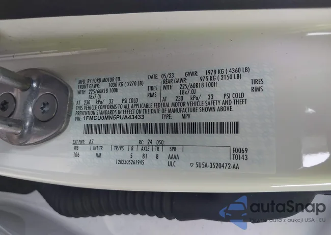 1FMCU0MN5PUA43433: 40465006