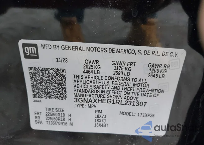 3GNAXHEG1RL231307: 40465671