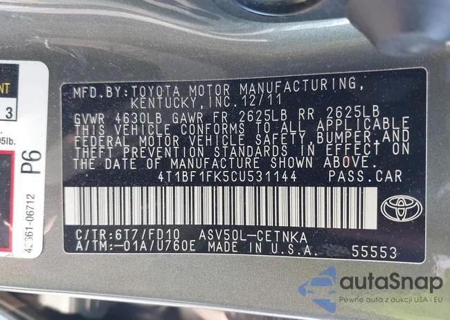 4T1BF1FK5CU531144: 40470069