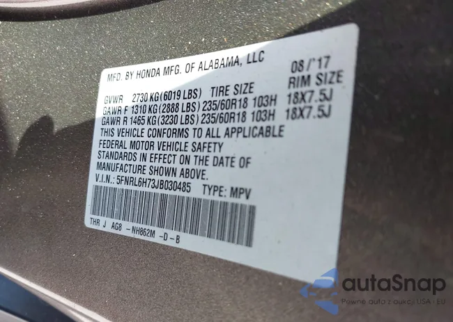 5FNRL6H73JB030485: 40471809