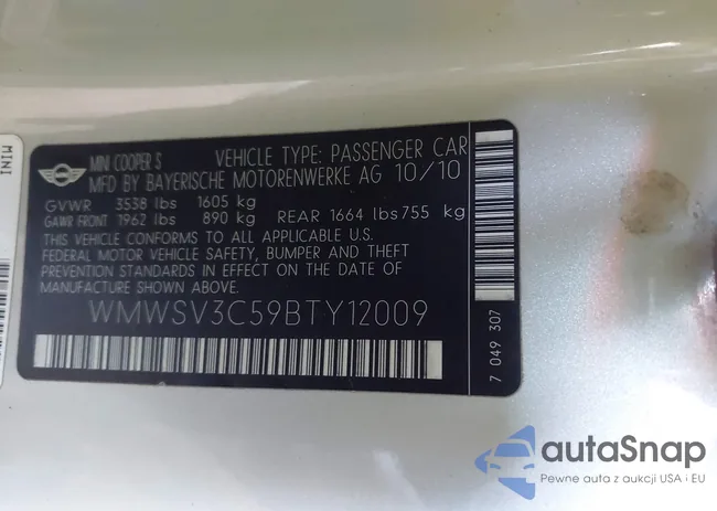WMWSV3C59BTY12009: 40472244