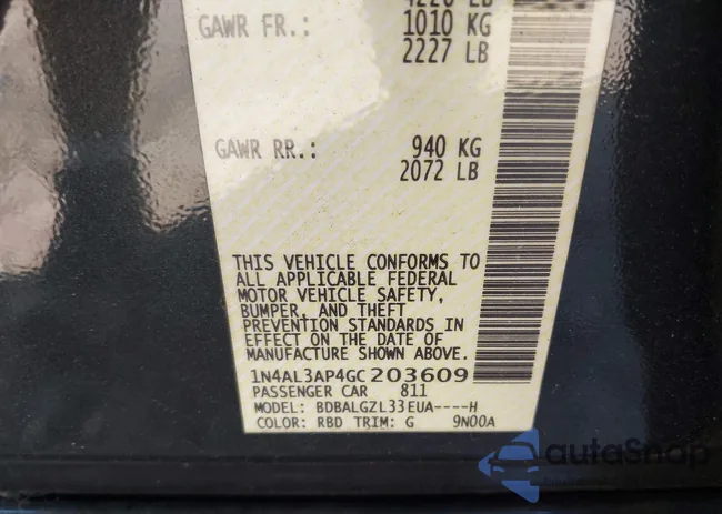 1N4AL3AP4GC203609: 40475066