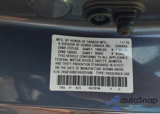 2HGFC4B01HH301648: 40475119