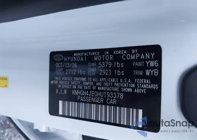 KMHGN4JE0HU193378: 40475125