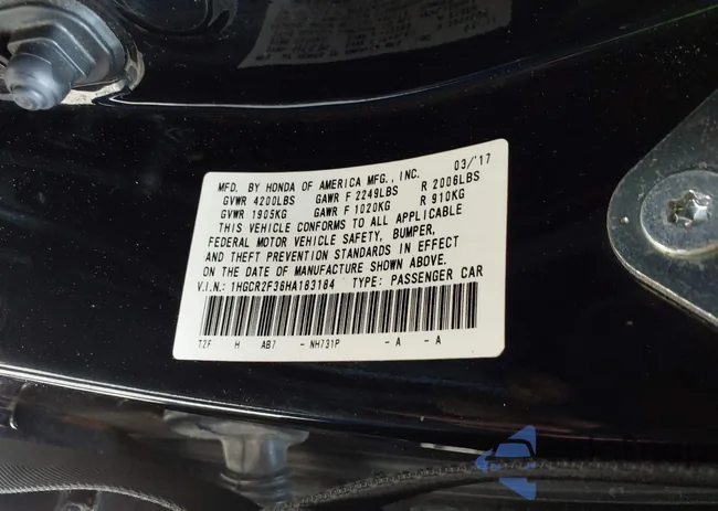 1HGCR2F36HA183184: 40476236