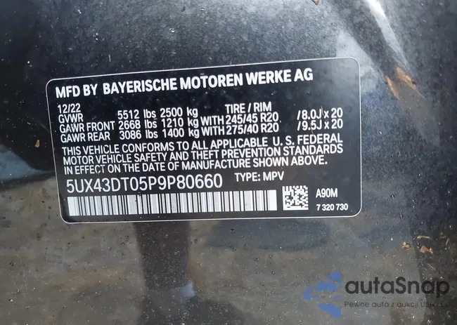 5UX43DT05P9P80660: 40478162