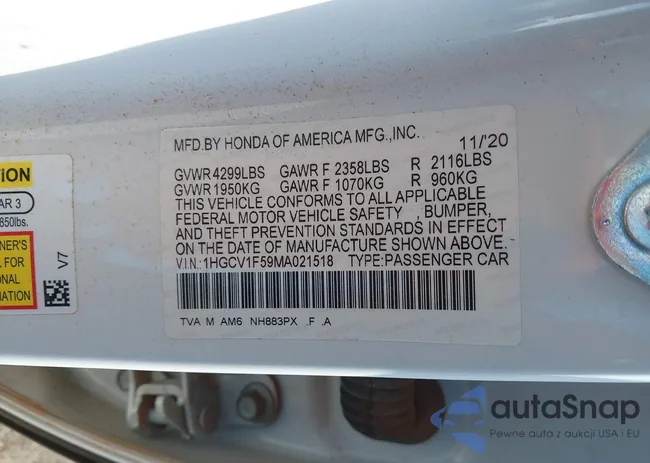 1HGCV1F59MA021518: 40479690