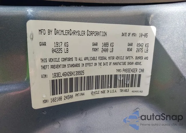 1B3EL46X26N139925: 40484130