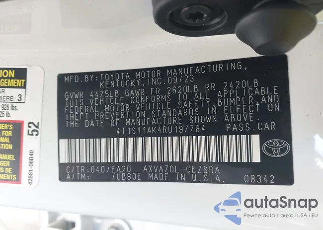 4T1S11AK4RU197784: 40483465