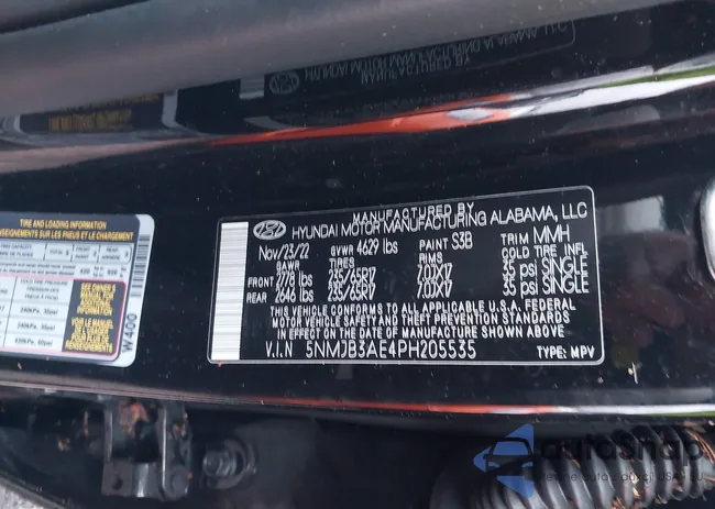 5NMJB3AE4PH205535: 40485426