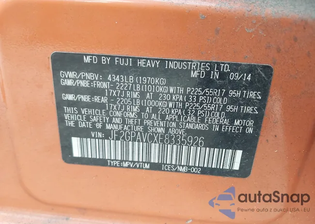 JF2GPAVCXE8335926: 40489178