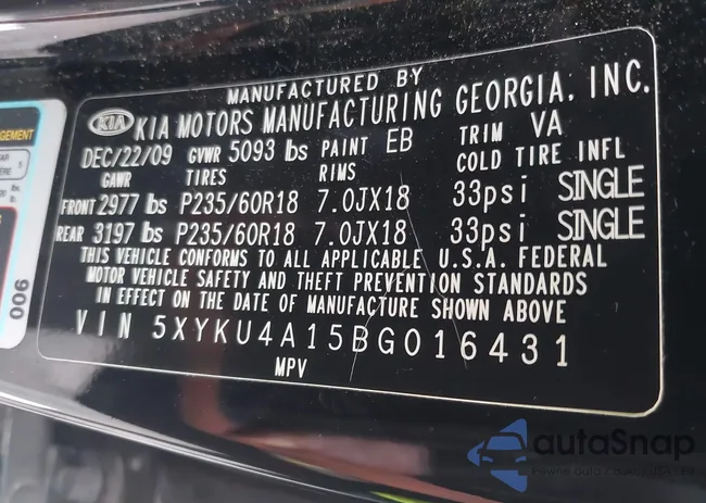 5XYKU4A15BG016431: 40490341