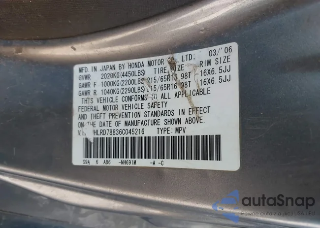 JHLRD78836C045216: 40491388