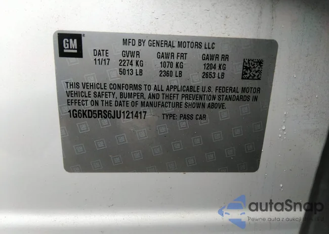 1G6KD5RS6JU121417: 40492776