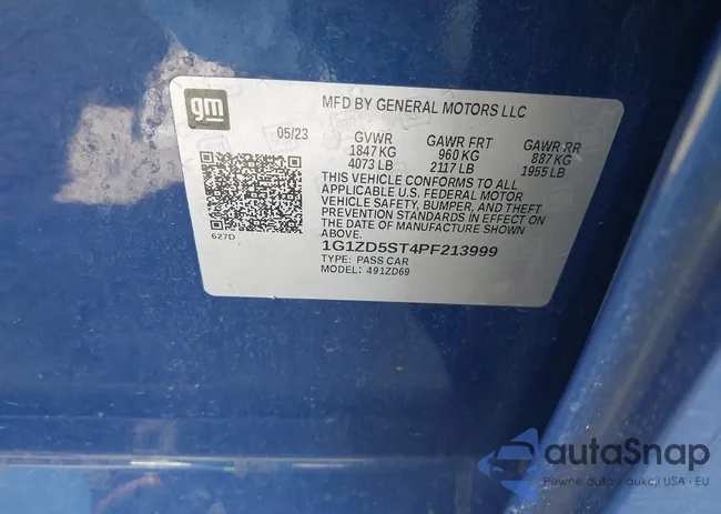 1G1ZD5ST4PF213999: 40492994